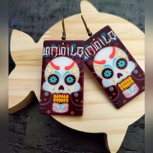 Dia de la Muertos/ Halloween earrings - handmade